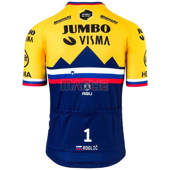 Maglia Jumbo Visma Manica Corta 2020 Visma Giallo Blu - Clicca l'immagine per chiudere